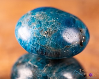 Blue APATITE Worry Stone - Throat Chakra, Pocket Stone, Apatite Crystal, E1857