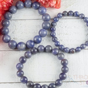 TANZANITE Beaded Bracelet - Round – Handmade Jewelry, Crystal Healing, Gemstone Bracelet, Crystal Jewelry - E1240