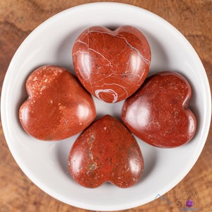 RED JASPER Gemstone Heart - Crystal Carving, Puffy Heart, Worry Stone, E1959