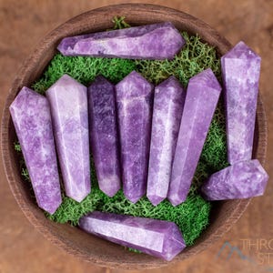 LEPIDOLITE Doppelterminierte Spitzen - Mini Kristalle - Pencil Point, Crystal Wand, Pocket Stones, E2010