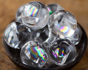 CLEAR QUARTZ Sphere - Rainbow Flash - Divination, Crystal Orb, Marble, Metaphysical Crystals, E1811