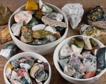 OCEAN JASPER Tumbled Crystals - Metaphysical Crystals, Pocket Stones, Healing Crystals, Tumbled Stones - E1434
