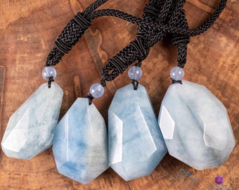 AQUAMARINE Beaded Necklace - Crystal Jewelry, Gemstone Necklace, Healing Crystals, Jewelry Gift, E1569