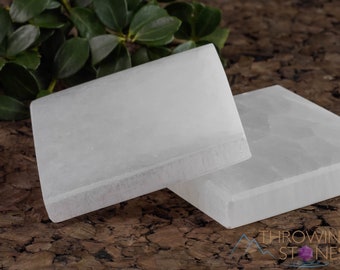 SELENITE Charging Plate - M Square – Selenite Slab, Crystal Charging Plate, Healing Crystal, Selenite Plate - E1015