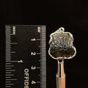 Raw MOLDAVITE Pendant - Sterling Silver - Moldavite Necklace Pendant, Pure Moldavite Jewelry, 47360