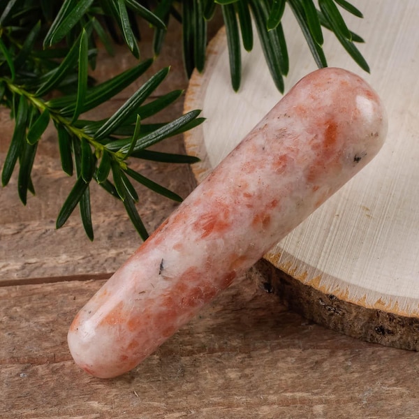 SUNSTONE Crystal Wand - Polished Crystals, Massage Wand, Crystal Decor, E1143