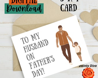 Father's Day Card, printable, digital, greetings cards, 5 x 7, blank card, birth, party, envelope, message, love, family, son, daughter
