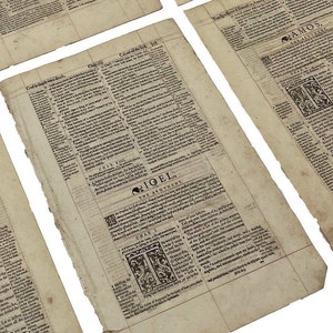 1597 Folio Ginebra HOJA DE LA BIBLIA - Escogemos - Antiguo Testamento - Rey Jacobo gobernado en rojo