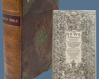 1611 King James Bijbel Eerste Editie - 1634 Complete Bijbeltekst met Messing Meubelen