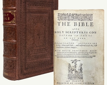 1569 Scarce Second Quarto Geneva Bible – Printed in Geneva with Double-Page Maps