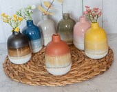 Mojave Ceramic Bud Vase, Retro Stoneware Flower Vase, Sass and Belle Ombré Vase