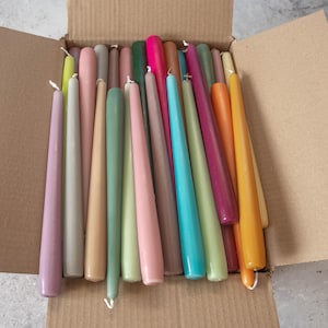 Box of 24 (1.5kg) Taper Candles | Candle Pack | Candle Stick | Tall Taper Candles | Dinner Candles | Wedding Candles | Colourful Candle Pack