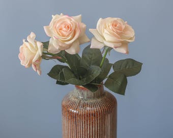Real Touch Ivory Diamond Rose Stems | Artificial Flowers