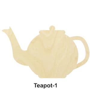 Forme de théière - Plusieurs tailles - Formes de découpe de bois non finies découpées au laser | Décoration intérieure | Cadeau de décoration