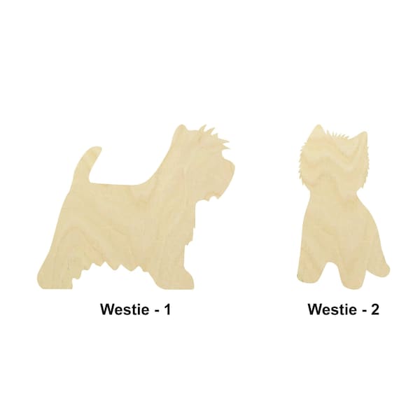 Westie dog animal wooden Shape - Multiple Sizes- Laser Cut Unfinished Wood Cutout Shapes | Home Decoration Gift | Dog wood cutouts