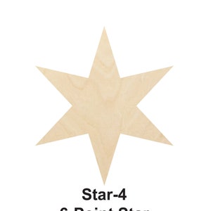 Star shape - Multiple Sizes - Laser Cut Unfinished Wood Cutout Shapes | Home decor | Decoration Gift