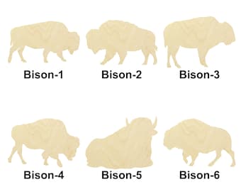 Bison Wild Animal shape-Multiple Sizes- Laser Cut Unfinished Wood Cutout Shapes | Home decor | Decoration Gift | Interchangeable wooden sign