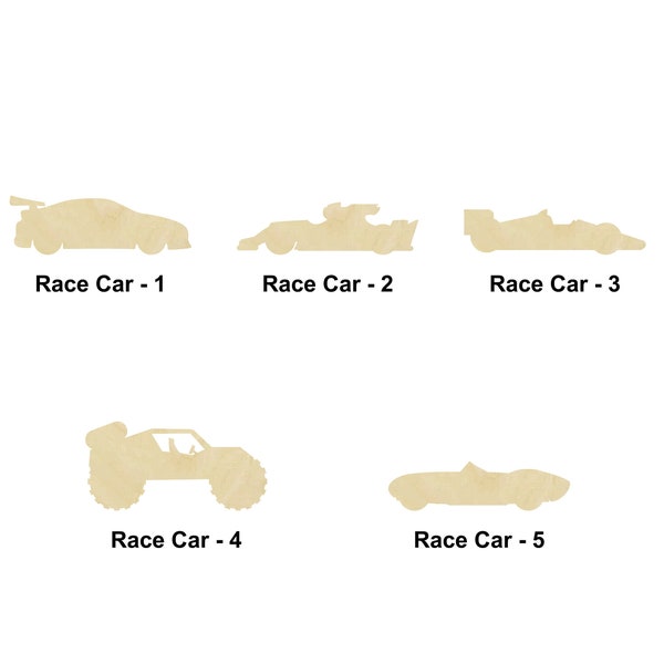 Race car Shape - Multiple Sizes- Laser Cut Unfinished Wood Cutout Shapes | Home Decoration Gift | Art or sports lover gift