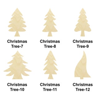 Forme de sapin de Noël - Plusieurs tailles - Formes de bois brut découpées au laser | Décoration de Noël | Plaque en bois interchangeable
