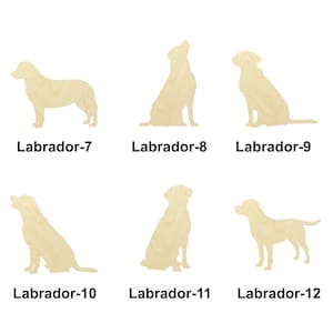 Chien Labrador Retriever - animal - Tailles multiples - Formes découpées au laser en bois inachevé | Décoration intérieure | Cadeau de décoration