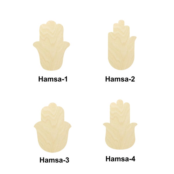 Hamsa Hand - Hand of Fatima- Multiple Sizes - Laser Cut Unfinished Wood Cutout Shapes | Home decor | Decoration Gift