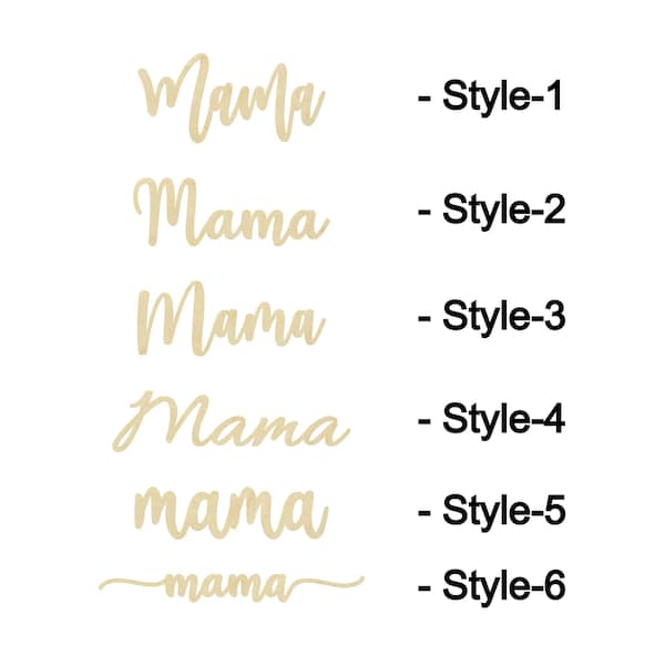 Mama-Mother's day Word Wooden-Multiple Sizes-Laser Cut Unfinished Wood Cutout Shapes | Christmas Decor | Interchangeable sign