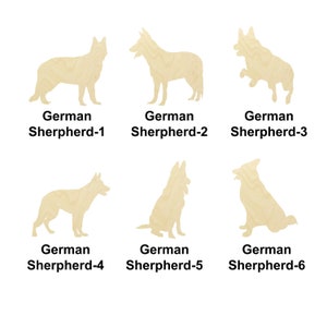Chien de berger allemand - animal - Plusieurs tailles - Découpe au laser Des formes de découpe de bois non finies | Décoration intérieure | Cadeau de décoration