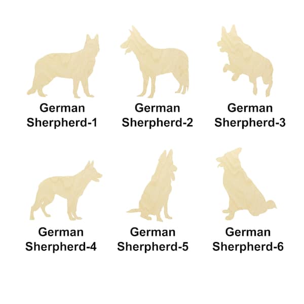 German Shepherd Dog - animal- Multiple Sizes - Laser Cut Unfinished Wood Cutout Shapes | Home decor | Decoration Gift