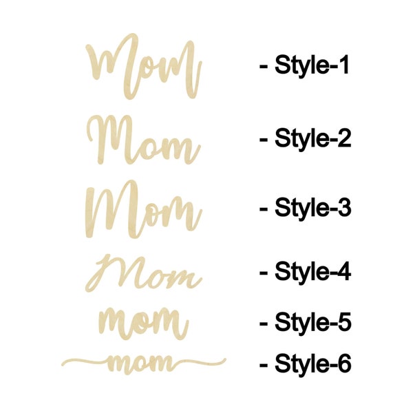 Mom-Mother's day Word Wooden-Multiple Sizes-Laser Cut Unfinished Wood Cutout Shapes | Christmas Decor | Interchangeable sign