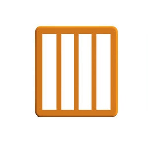 May include: Two sets of vertical bars, one set is orange with white bars inside, the other set is brown with brown bars inside.