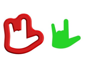 I Love You Hand Sign Cookie Cutter / High quality cutter (made from Food safe PLA)