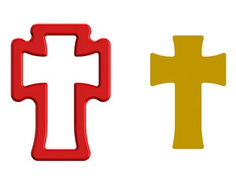 Cross Cookie Cutter - 3 / Cross Clay cutter / Cross Polymer cutter / High quality cutter (made from Food safe PLA)
