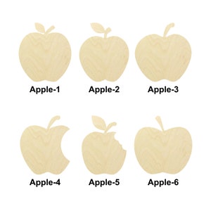 Forma di frutta di mela - Dimensioni multiple - Forme di ritaglio di legno non finito tagliato al laser / Arredamento per la casa / Regalo di decorazione / Cartello in legno intercambiabile