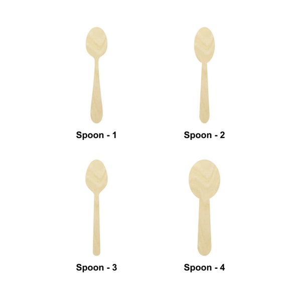 Spoon Shape - Multiple Sizes- Laser Cut Unfinished Wood Cutout Shapes | Home Decoration Gift | Kitchen utensil shape
