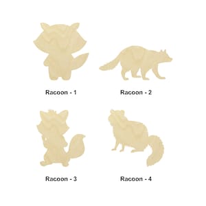 Raton laveur - Plusieurs tailles - Découpage au laser Découpe en bois non fini Formes | Cadeau de décoration intérieure | Signe interchangeable