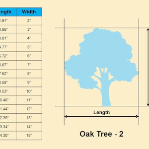 Oak Tree shape Multiple Sizes Laser Cut Unfinished Wood Cutout Shapes Home Decoration Gift Fall Interchangeable signs image 3