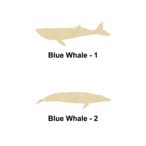 Baleine bleue - Animal marin-Plusieurs tailles - Formes de bois brut découpées au laser | Cadeau de décoration d'intérieur | Plaque en bois interchangeable