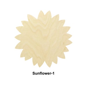Forme de tournesol - Plusieurs tailles - Découpe au laser Des formes de découpe de bois non fines | Décoration intérieure | Cadeau de décoration