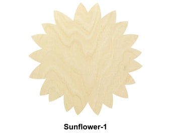 Sunflower shape - Multiple Sizes - Laser Cut Unfinished Wood Cutout Shapes | Home decor | Decoration Gift