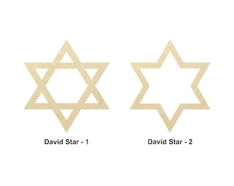David Star Shape - Multiple Sizes- Laser Cut Unfinished Wood Cutout Shapes | Home Decoration Gift | Art or Sports lover gift
