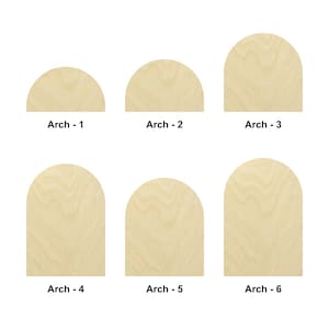 en forme d'arc - Plusieurs tailles - Formes en bois brut découpées au laser | Cadeau de décoration d'intérieur | Cadeau amateur d'art