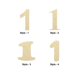 Forme en bois numéro 1 - Tailles multiples - Découpe au laser Formes découpées en bois non finies | Cadeau de décoration d’intérieur | Collège - Craft Shape