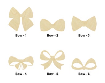 Bow tie or hair wooden Shape - Multiple Sizes- Laser Cut Unfinished Wood Cutout Shapes | Home Decoration Gift | Art or christmas lover gift