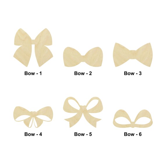 Bow - Laser Cut Out Unfinished Wood Craft Shape BOW6 Bow - Laser Cut Out Unfinished Wood Craft Shape BOW6