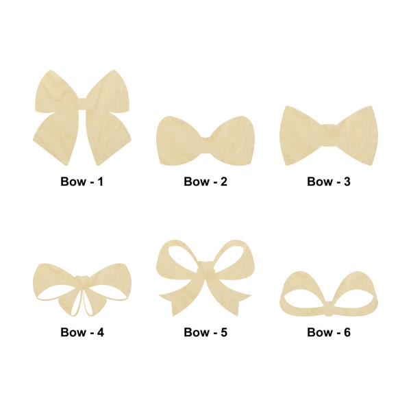 Bow tie or hair wooden Shape - Multiple Sizes- Laser Cut Unfinished Wood Cutout Shapes | Home Decoration Gift | Art or christmas lover gift