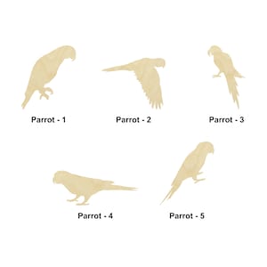 Oiseau perroquet - Tailles multiples - Découpe au laser Formes de découpe de bois non finies | Décoration de la maison | cadeau | de signalisation interchangeables Pat amour