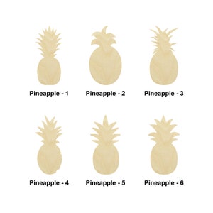 Ananas - Forme de fruit - Plusieurs tailles - Formes de bois brut découpées au laser | Cadeau de décoration d'intérieur | Plaque interchangeable