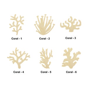 Forme de corail/algue - Plusieurs tailles - Formes de découpe en bois non finies découpées au laser | Cadeau de décoration pour la maison | Cadeau plante marine |Panneau interchangeable