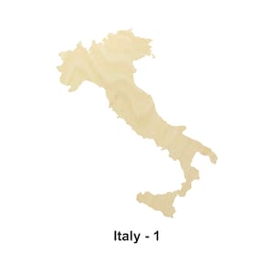 Mappa Italia Forma - Dimensioni multiple - Forme di ritaglio in legno non finito tagliate al laser / Regalo per la decorazione domestica / Regalo per amanti dell'arte