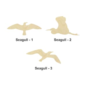 Oiseau mouette - Plusieurs tailles - Découpe au laser des formes de découpe de bois non finies | Décoration intérieure | Cadeau de décoration